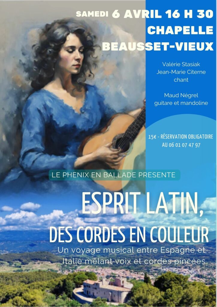 Art lyrique, voix, guitare et mandoline.